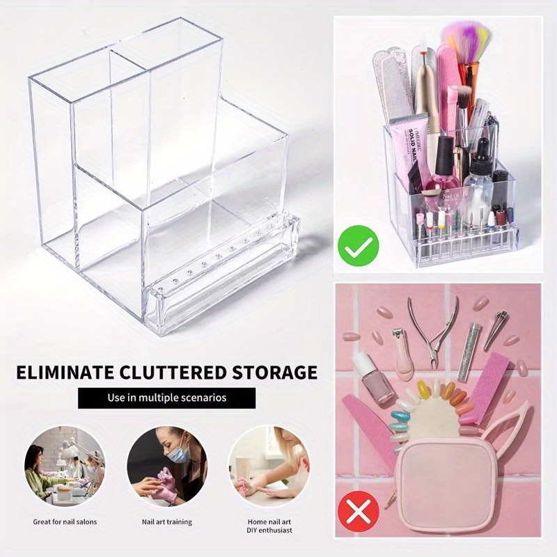 1PC 네일 드릴 비트 홀더 디스플레이 클리어 네일 디 - Display Case Acrylic 리뷰 및 가격