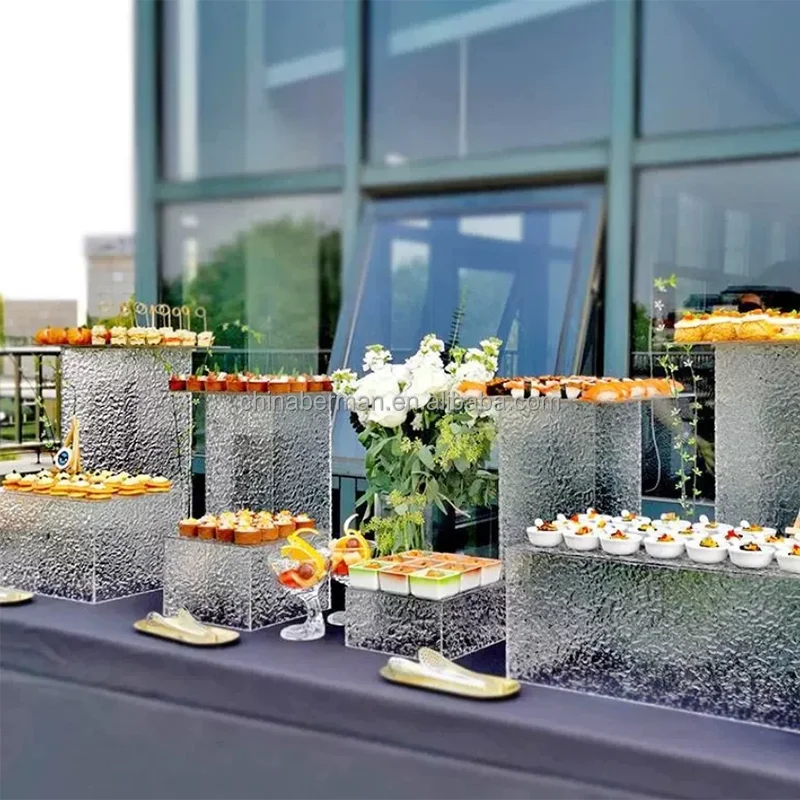 웨딩 행사용 장식 세트, 7개 아크릴 뷔페 받침대, 웨 - Display Risers Set 리뷰 및 가격